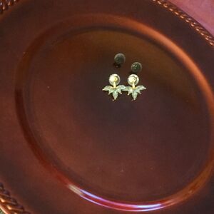 Gold Leaf Stud Earrings